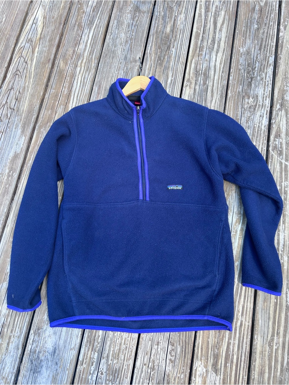 Vintage Patagonia 1999 Men’s Blue Quarter-Zip Fleece Pullover pockets medium